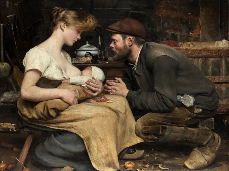 1852-Jean-Eugène Buland - Felicità dei genitori - Neumeister Kunstauktionen, Monaco di Baviera